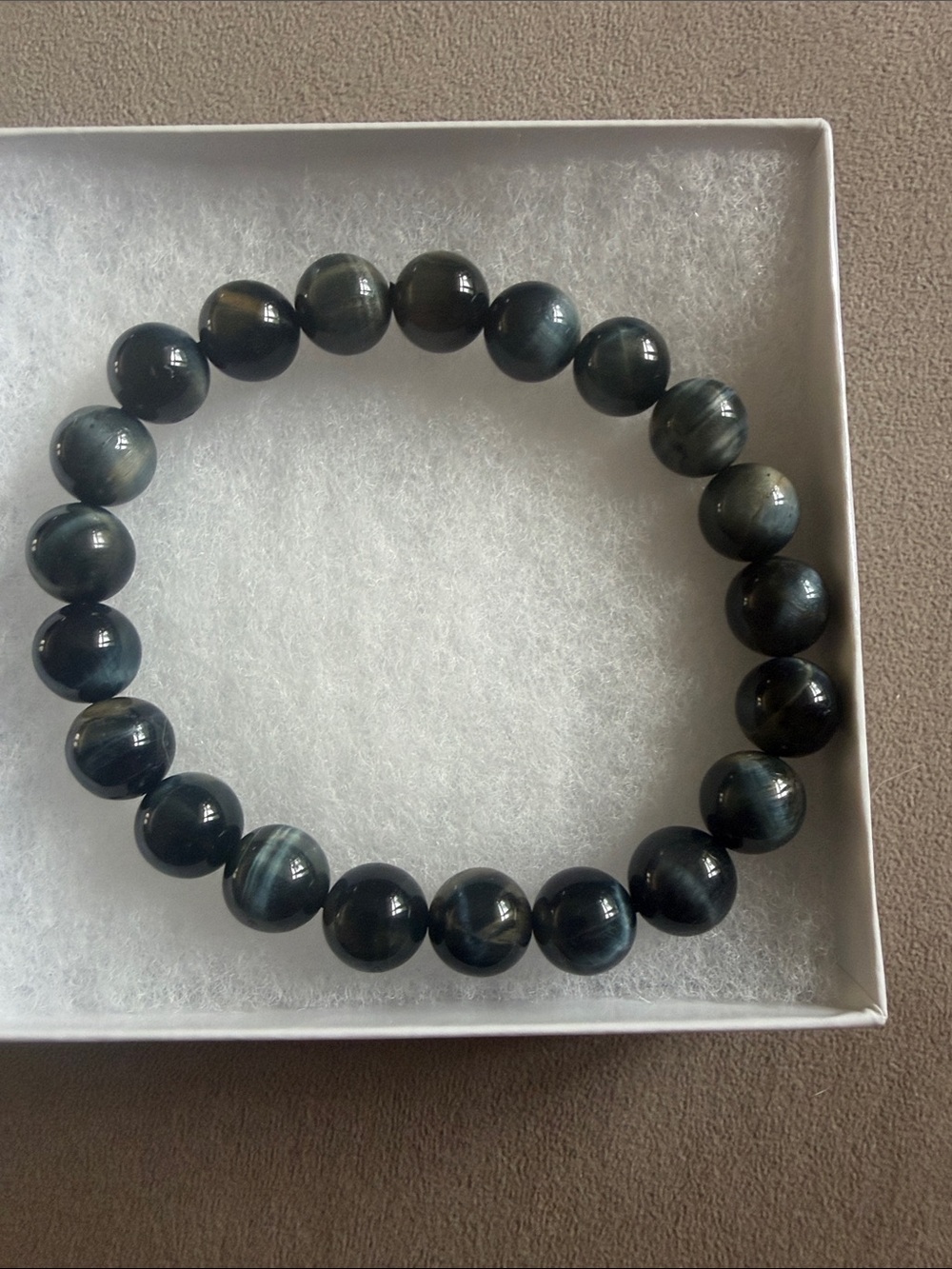 BlueTiger Eye Bead Stretch Bracelet
